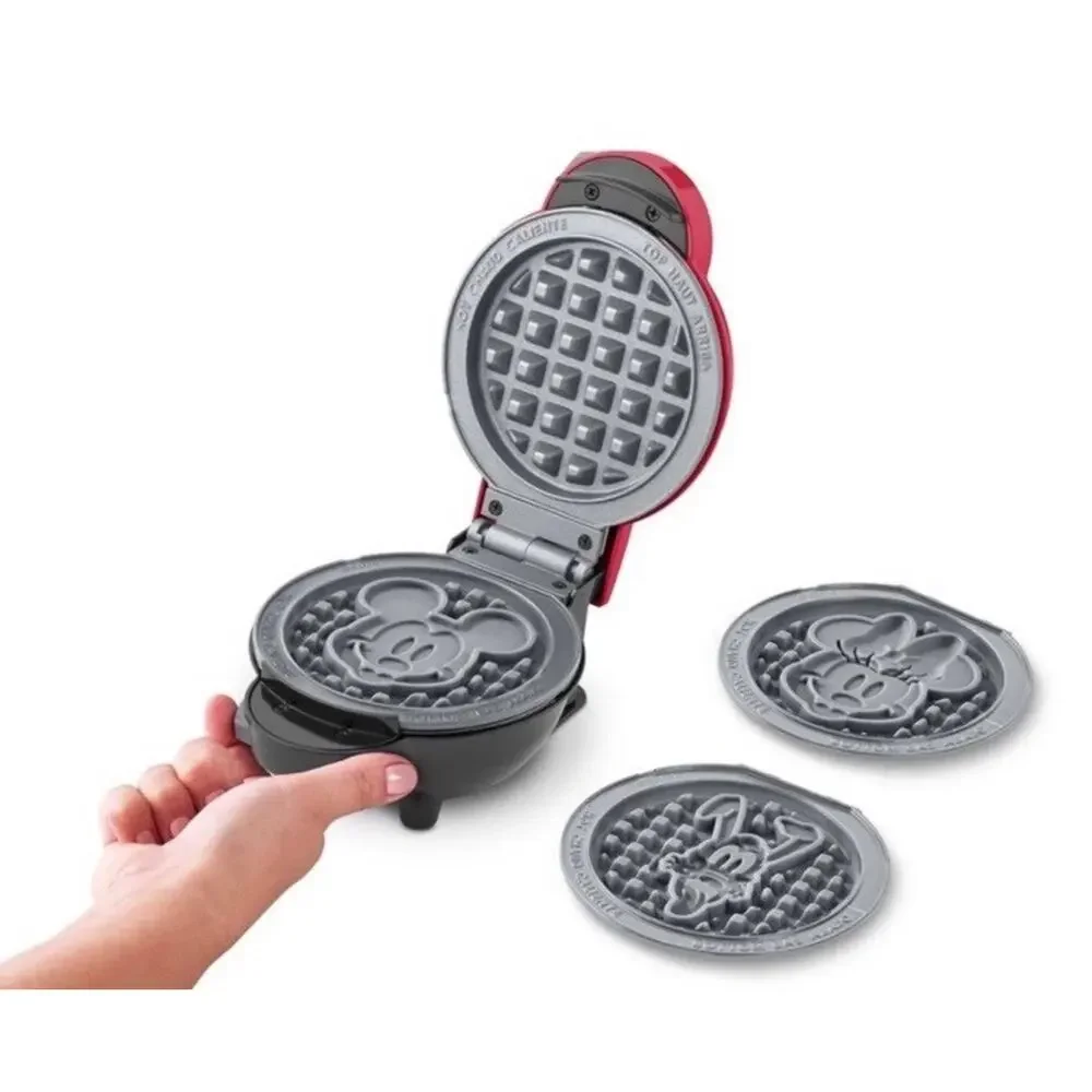 Disney Dash Multimaker Mini Waffle Maker System Mickey Minnie Pluto Plates 4”